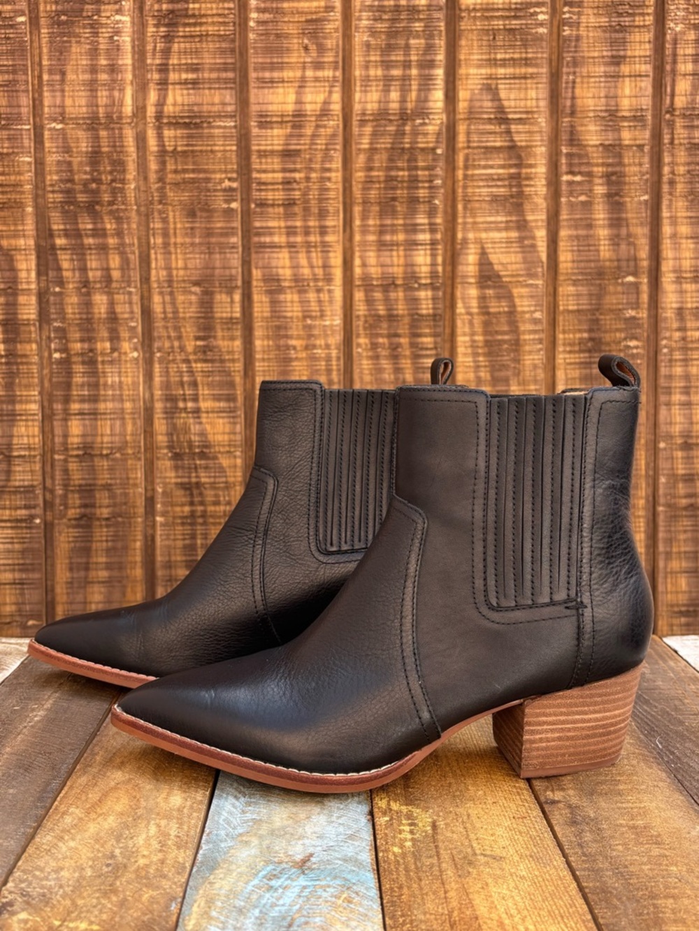 Madewell Chelsea Black Leather Ankle Boots - Picture 8 of 16